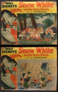 6c982 SNOW WHITE & THE SEVEN DWARFS 2 LCs R1951 Walt Disney classic, two cool different scenes!