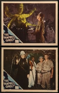 6c989 VAMPIRE'S GHOST 2 LCs 1945 John Abbott, Charles Gordon, jungle voodoo horror images!
