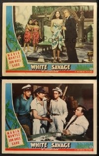 6c993 WHITE SAVAGE 2 LCs 1943 sexy Maria Montez & native girls with Sidney Toler, Gomez, top cast!
