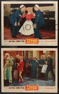 6c665 3 SAILORS & A GIRL 6 LCs 1954 Jane Powell w/ Gordon MacRae, Gene Nelson & Leonard