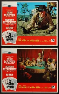 6c026 5 CARD STUD 8 LCs 1968 cowboys Dean Martin & Robert Mitchum, includes cool poker scene!