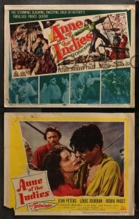 6c043 ANNE OF THE INDIES 8 LCs 1951 history's fabulous pirate queen Jean Peters, Jacques Tourneur!