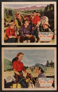 6c821 BELLE STARR'S DAUGHTER 3 LCs 1948 George Montgomery & Rod Cameron fight over Ruth Roman!