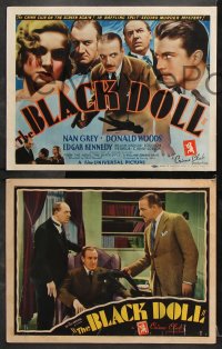 6c078 BLACK DOLL 8 LCs 1937 Nan Grey, Donald Woods, Kennedy, crime club thriller, rare complete set!