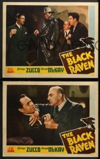 6c825 BLACK RAVEN 3 LCs 1943 George Zucco, Wanda McKay, Robert Livingston, Glenn Strange in one!