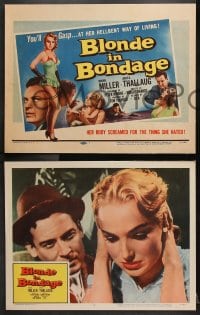 6c084 BLONDE IN BONDAGE 8 LCs 1957 sexy Swedish bad girl, her body screamed for the things she hated!