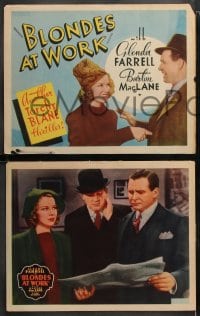 6c085 BLONDES AT WORK 8 LCs 1938 Glenda Farrell as Torchy Blane, rare complete Other Company set!