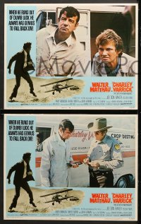 6c831 CHARLEY VARRICK 3 LCs 1973 Walter Matthau & Felicia Farr in Don Siegel crime classic!