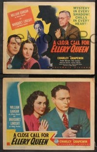 6c137 CLOSE CALL FOR ELLERY QUEEN 8 LCs 1942 William Gargan in title role, rare complete set!