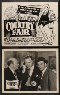 6c754 COUNTRY FAIR 4 LCs R1951 Eddie Foy Jr, June Clyde, political scandal, cool tc artwork!