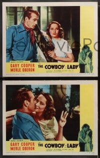 6c627 COWBOY & THE LADY 7 LCs R1954 great images of Gary Cooper & sexiest Merle Oberon!