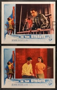 6c148 CRIME IN THE STREETS 8 LCs 1956 young John Cassavetes, Whitmore, Mineo, directed by Don Siegel