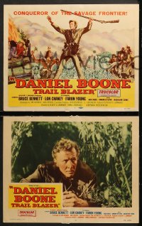 6c152 DANIEL BOONE TRAIL BLAZER 8 LCs 1956 Bruce Bennett, Native American Lon Chaney Jr!