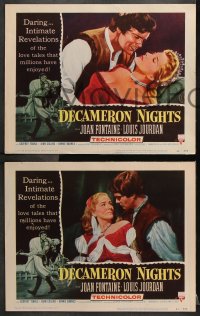 6c159 DECAMERON NIGHTS 8 LCs 1953 Joan Fontaine & Louis Jourdan, love tales enjoyed by millions!