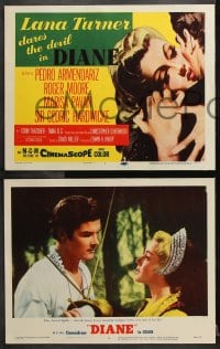 6c166 DIANE 8 LCs 1956 sexiest Lana Turner in title role, young Roger Moore, Pedro Armendariz!