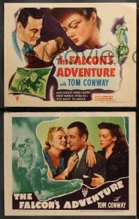 6c195 FALCON'S ADVENTURE 8 LCs 1946 detective Tom Conway as The Falcon in action, rare complete set!
