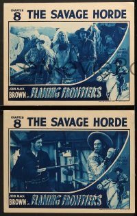 6c762 FLAMING FRONTIERS 4 chapter 8 LCs 1938 Johnny Mack Brown, cowboys vs Native Americans, serial!