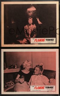 6c209 FLAMING TEEN-AGE 8 LCs 1957 bad teens from Hell, told with the intensity of white heat!
