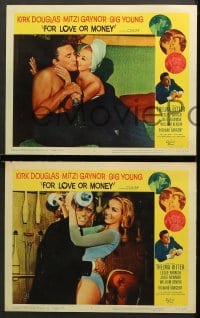 6c212 FOR LOVE OR MONEY 8 LCs 1963 Kirk Douglas, Mitzi Gaynor & sexy Julie Newmar!
