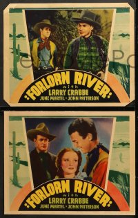 6c844 FORLORN RIVER 3 LCs 1937 Buster 'Larry' Crabbe, Zane Grey's romance of the West, ultra-rare!