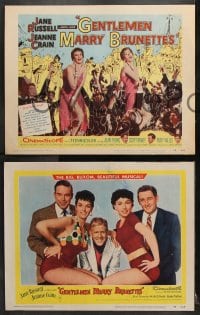 6c231 GENTLEMEN MARRY BRUNETTES 8 LCs 1955 Jane Russell, Jeanne Crain, Young, Scott Brady & Vallee!