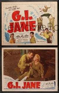 6c227 G.I. JANE 8 LCs 1951 Tom Neal, Jean Porter, Iris Adrian, everyone's shouting G.I. love it!