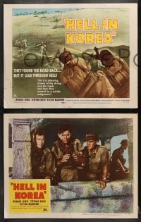 6c262 HELL IN KOREA 8 LCs 1957 Ronald Lewis, Stephen Boyd, suicide war mission!
