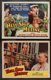 6c264 HELL SHIP MUTINY 8 LCs 1957 Jon Hall, Roberta Haynes, John Carradine, Peter Lorre!