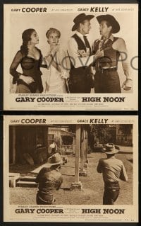 6c851 HIGH NOON 3 LCs R1956 Gary Cooper, who was too proud to run, Fred Zinnemann classic!