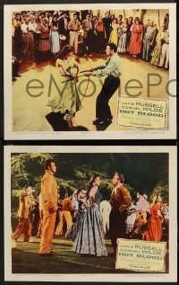 6c854 HOT BLOOD 3 LCs 1956 Cornel Wilde & Jane Russell, Nicholas Ray directed!