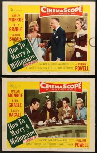 6c855 HOW TO MARRY A MILLIONAIRE 3 LCs 1953 Powell, Marilyn Monroe, Betty Grable & Lauren Bacall!