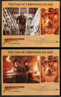 6c296 INDIANA JONES & THE LAST CRUSADE 8 LCs 1989 cool images of Harrison Ford & Sean Connery!
