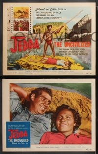 6c307 JEDDA THE UNCIVILIZED 8 LCs 1956 great images of Australian Aborigines in the Outback!