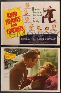 6c321 KIND HEARTS & CORONETS 8 LCs 1950 Alec Guinness, Ealing Studios, ultra-rare complete set!
