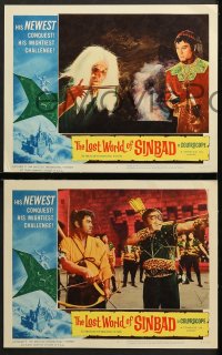 6c354 LOST WORLD OF SINBAD 8 LCs 1965 Toho, cool fantasy and action images!