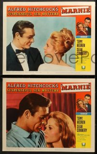 6c372 MARNIE 8 LCs 1964 Sean Connery & Tippi Hedren in Alfred Hitchcock's suspenseful sex mystery!