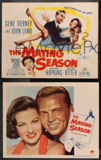 6c376 MATING SEASON 8 LCs 1951 sexy Gene Tierney & John Lund, Thelma Ritter, comedy of the year!