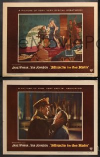 6c384 MIRACLE IN THE RAIN 8 LCs 1956 pretty Jane Wyman, Van Johnson, Peggie Castle, Fred Clark!