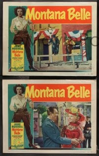 6c725 MONTANA BELLE 5 LCs 1952 female bandit Jane Russell, George Brent, Scott Brady, poker gambling