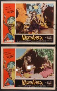 6c727 NAKED AFRICA 5 LCs 1957 AIP shockumentary, primitive passions unleashed, naked natives!