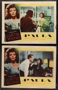 6c425 PAULA 8 LCs 1952 Kent Smith romances pretty Loretta Young!