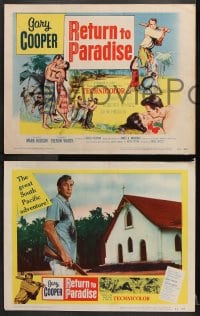 6c455 RETURN TO PARADISE 8 LCs 1953 Gary Cooper, from James A. Michener's story!