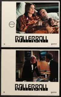 6c464 ROLLERBALL 8 LCs 1975 future where war does not exist, rare complete set on white background!