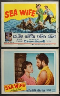 6c484 SEA WIFE 8 LCs 1957 cool images of sexiest Joan Collins in the title role w/ Richard Burton!