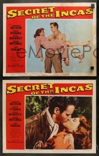 6c487 SECRET OF THE INCAS 8 LCs 1954 Charlton Heston & Robert Young in South America!