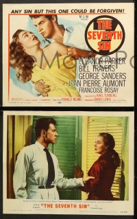 6c490 SEVENTH SIN 8 LCs 1957 sexy scared Eleanor Parker betrays super angry Bill Travers!