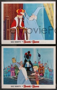 6c661 SWORD IN THE STONE 7 LCs R1973 Disney cartoon of young King Arthur & Merlin the Wizard, jousting!