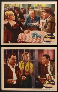 6c883 TENSION 3 LCs 1949 Barry Sullivan, William Conrad & bad girl Audrey Totter!