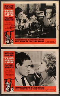6c551 THIS SPORTING LIFE 8 LCs 1963 Richard Harris, Rachel Roberts, directed by Lindsay Anderson!