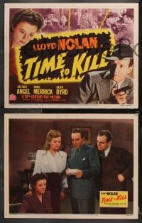 6c558 TIME TO KILL 8 LCs 1942 Lloyd Nolan, Heather Angel, Lane, Raymond Chandler, rare complete set!